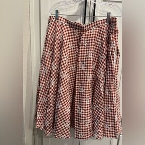 Magnolia Place Red Gingham Circle Skirt